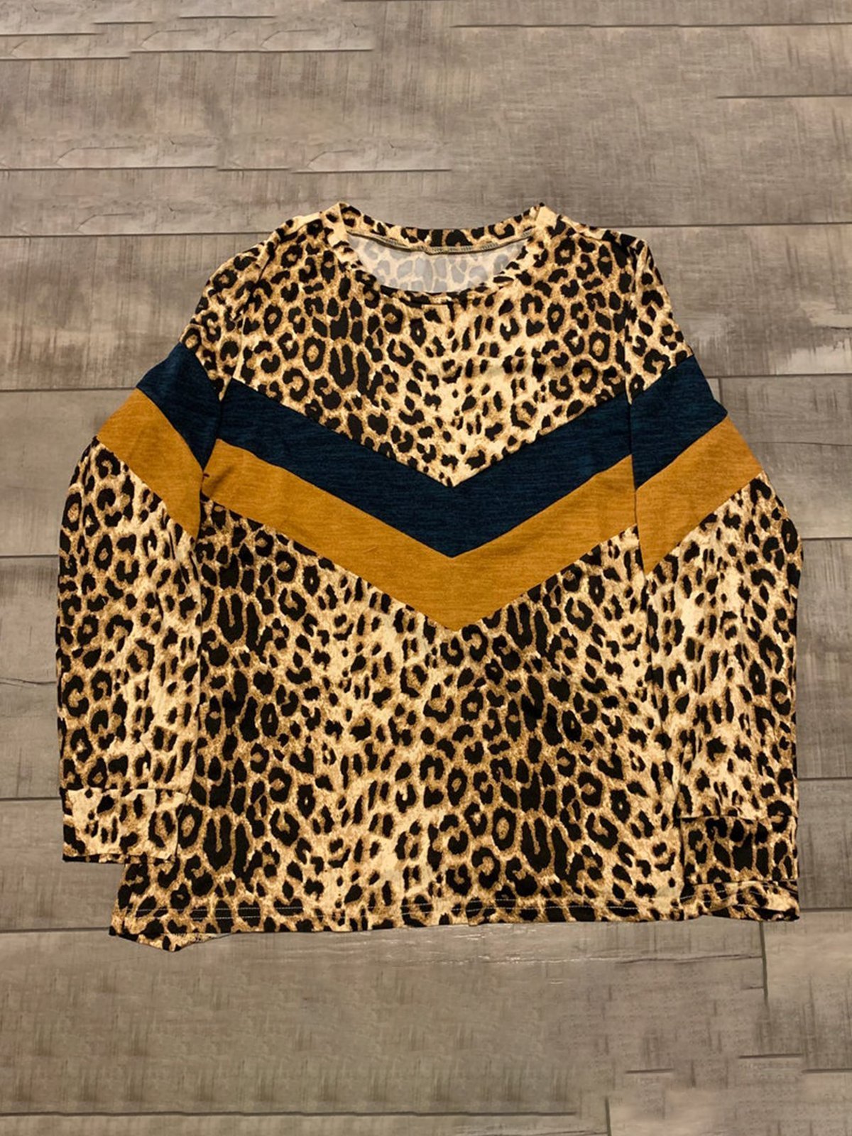 Leopard Jersey Stripe Shift Shirts & Tops