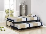 Kings Brand Furniture Metal Platform Bed With Pop Up Trundle /  Twin Size