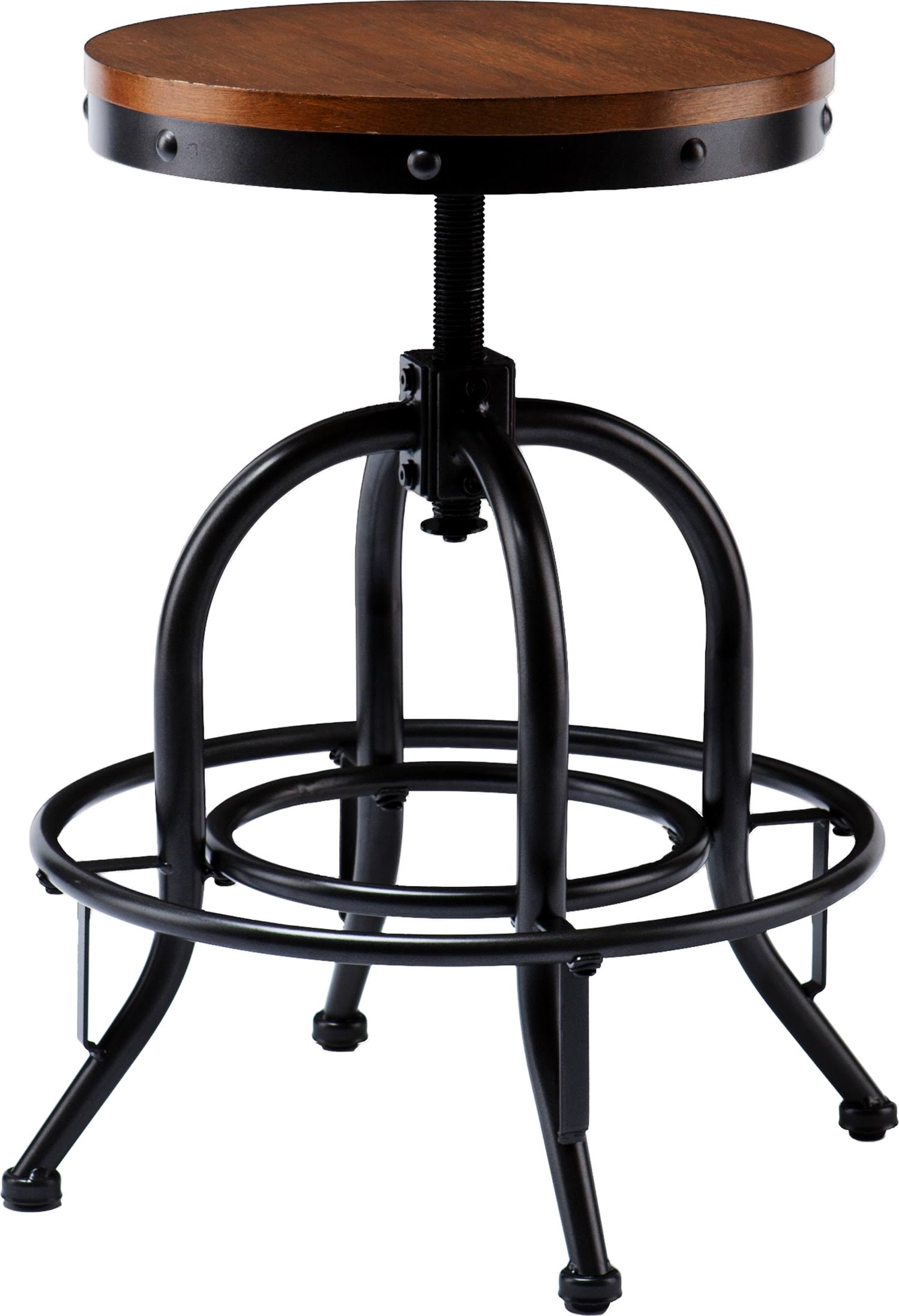 Southern Enterprises Industrial Adjustable Counter Stool, Pine/Black