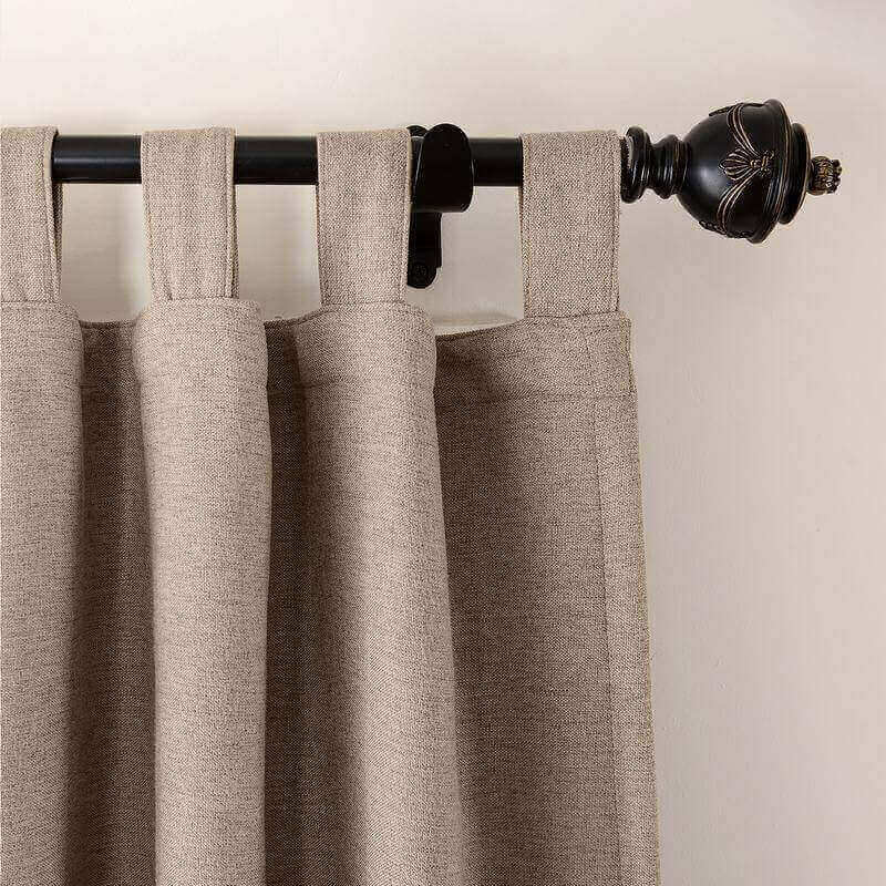 CUSTOM Olive Flax Luxury Textured Faux Linen Curtain