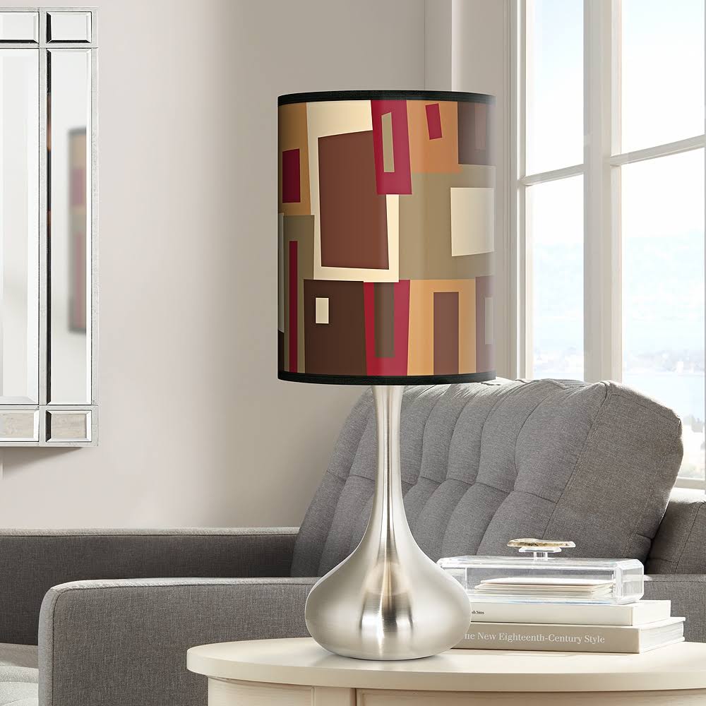 Giclee Glow Earth Palette Giclee Droplet Table Lamp, Brown