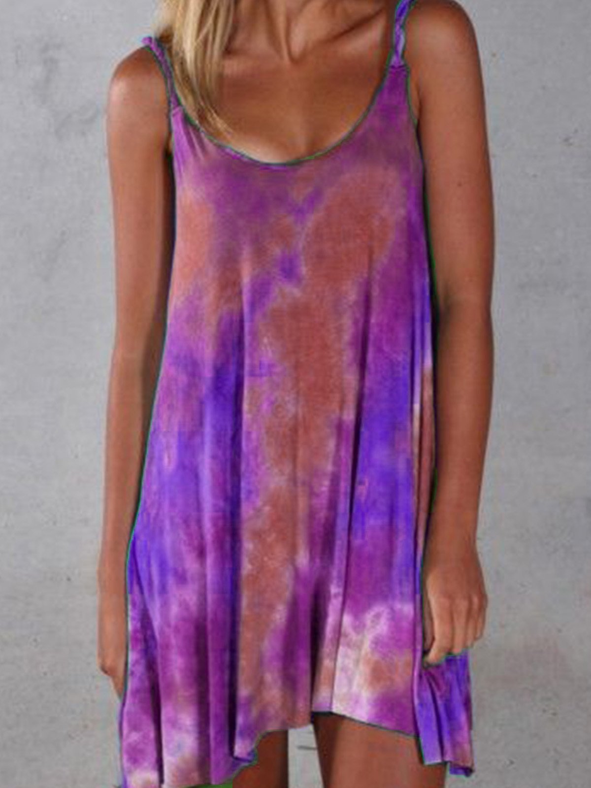 Women Camisole Stretchy Strap Slip Mini Dress