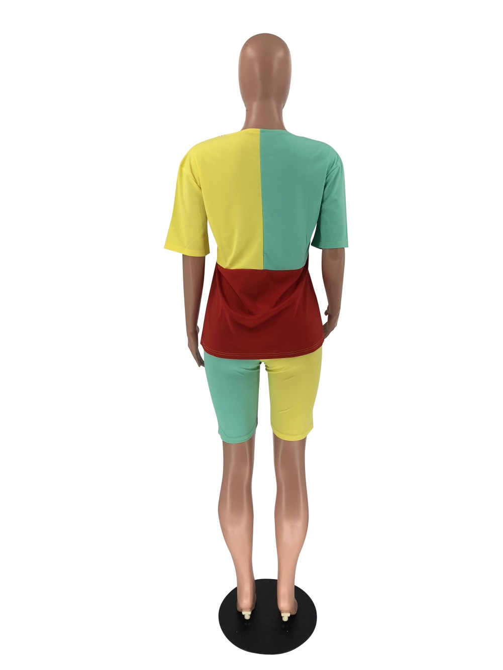 Casual Contrast Two Piece Shorts Set