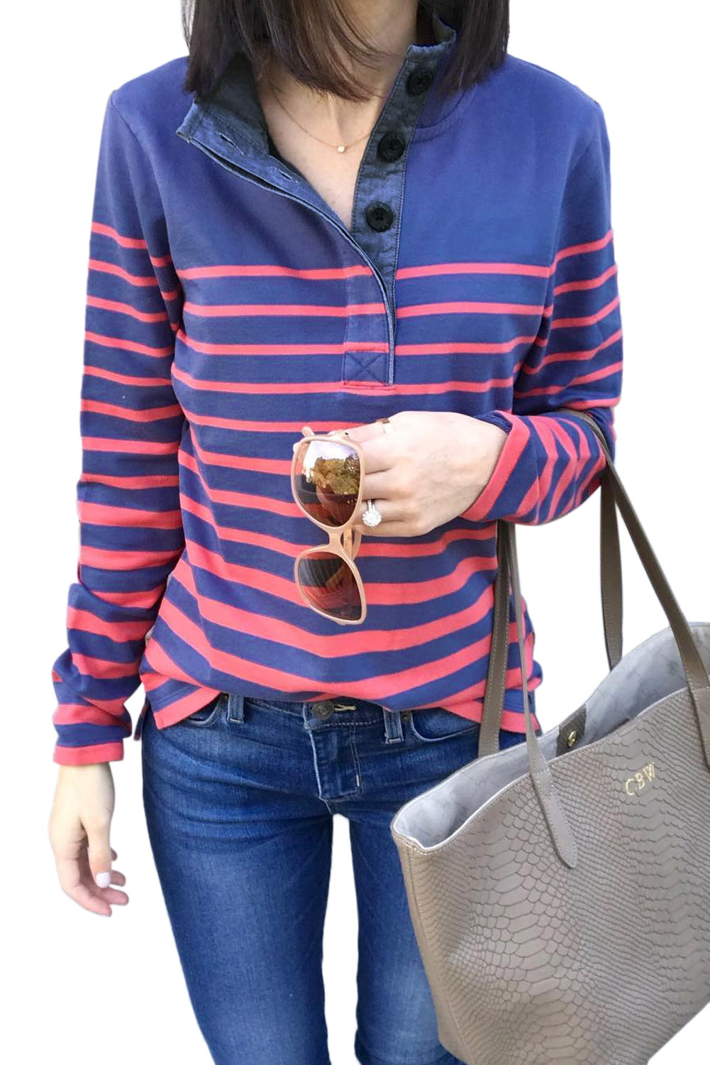 Blue Ombre Striped Denim Collar Shirt