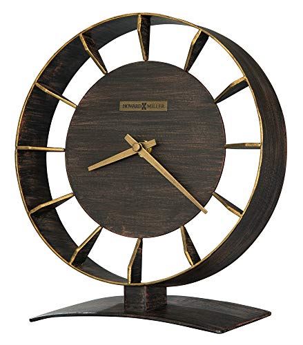 Mantel Clock 635-218, Finished in Brown with Reddish Undertones & Metal Timepiece