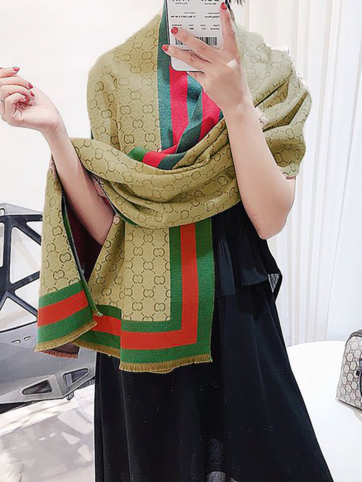 Geometric Elegant Cashmere Scarf