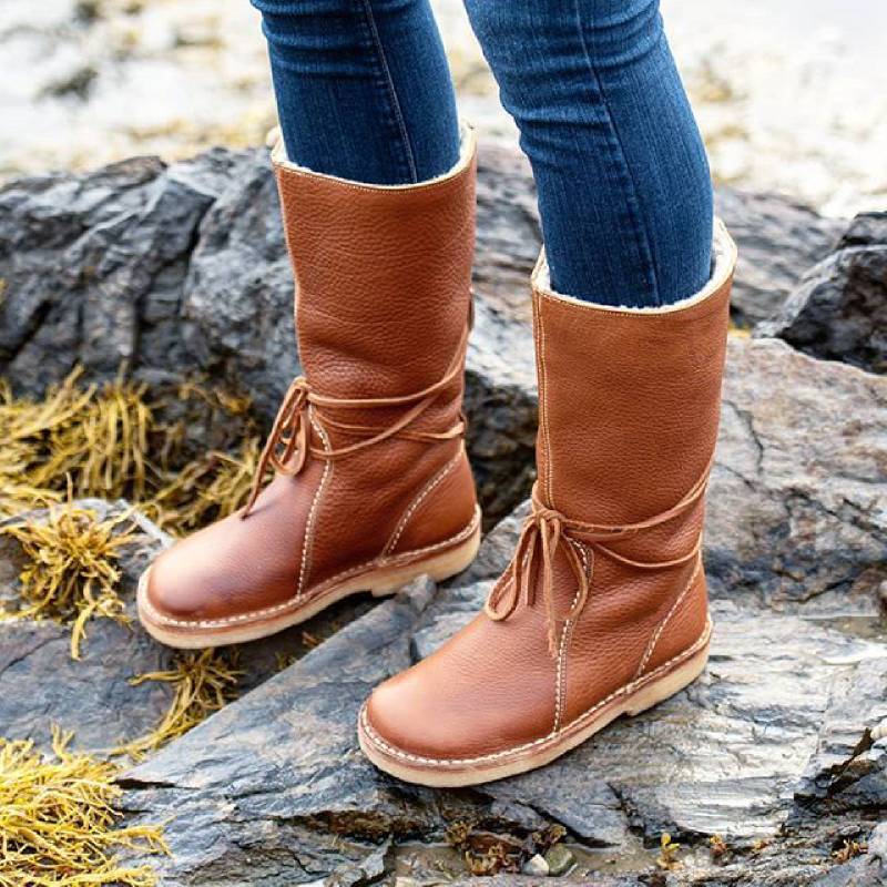 Women Casual Slip on Mid-calf Winter Boots