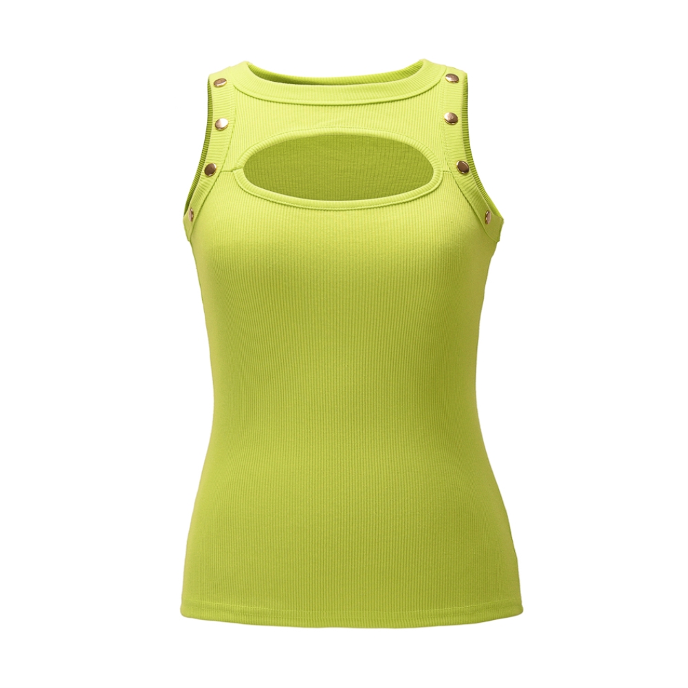 Sexy Sleeveless Cut Out Knitted Shirt