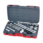 Teng Tools �C 22 Piece 3/4��� Drive Metric and SAE Secure Locking Socket Set �C TEN-O-T3422S