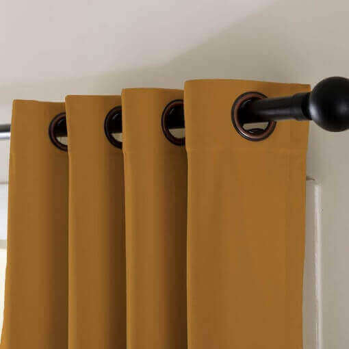 2 Toned Blackout Lined Pieced Patchwork Grommet Velvet Curtain BIRKIN