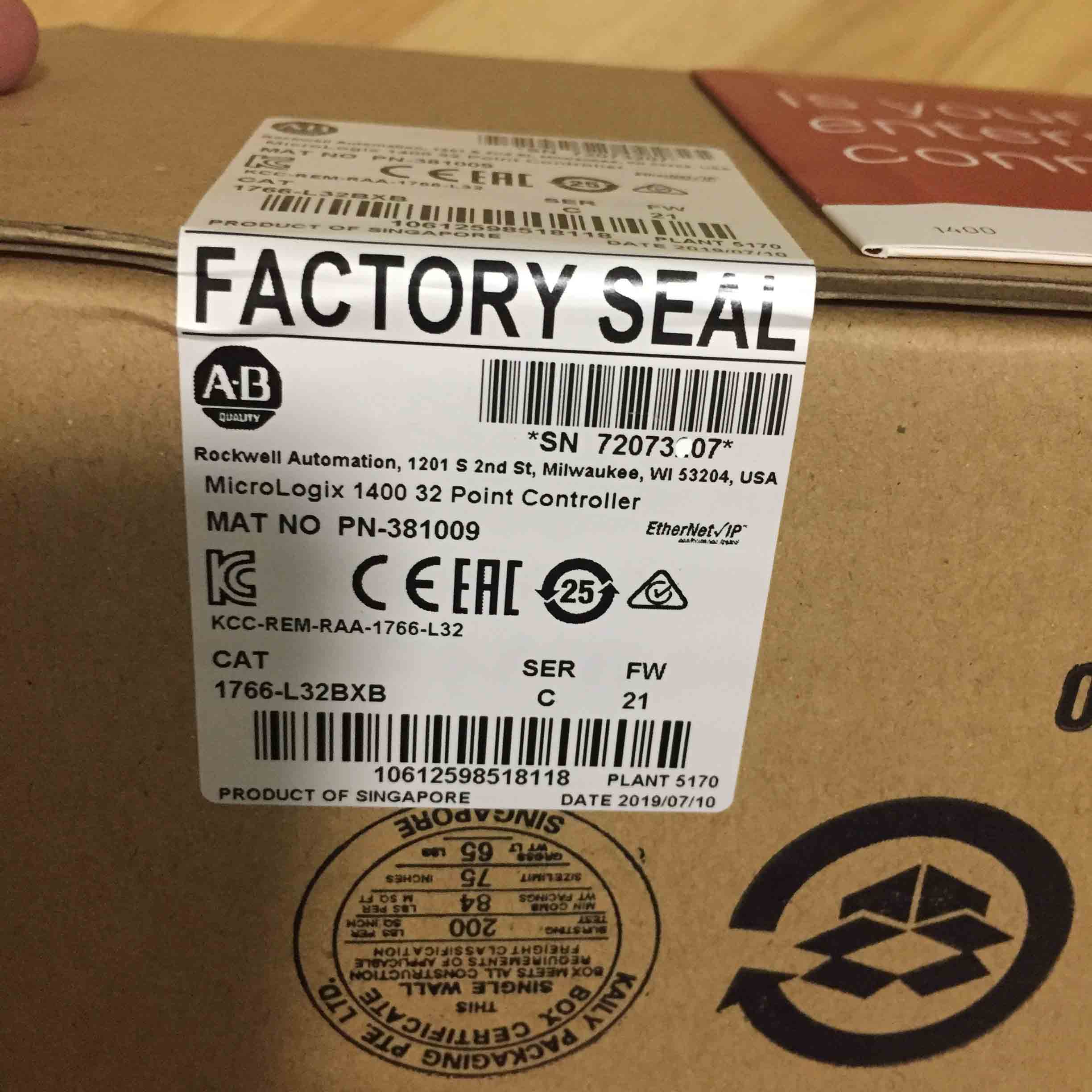 1766-L32BXB Allen Bradley Original Brandy New Factory Sealed