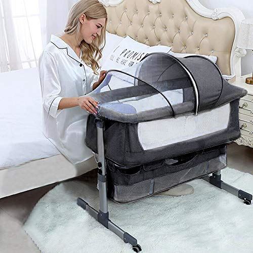 Baby Bassinet 3 in 1 Travel Baby Crib Baby Bed with Breathable Net, Adjustable Portable Bed for Infant/Baby
