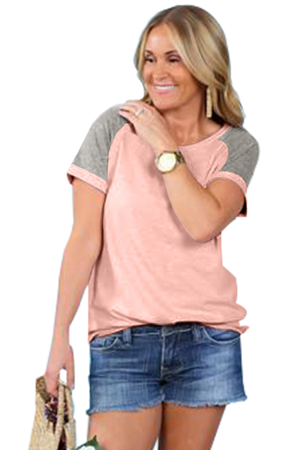 Pink Tri-blend Baseball Tee