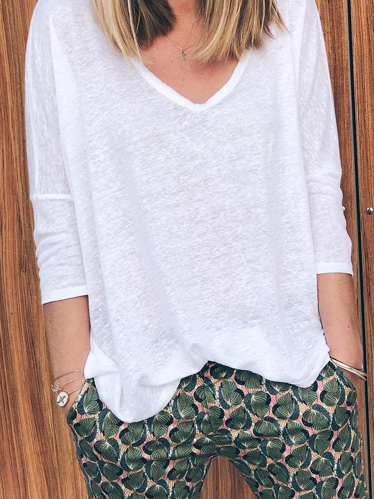 Casual Cotton-Blend V Neck Shirts & Tops