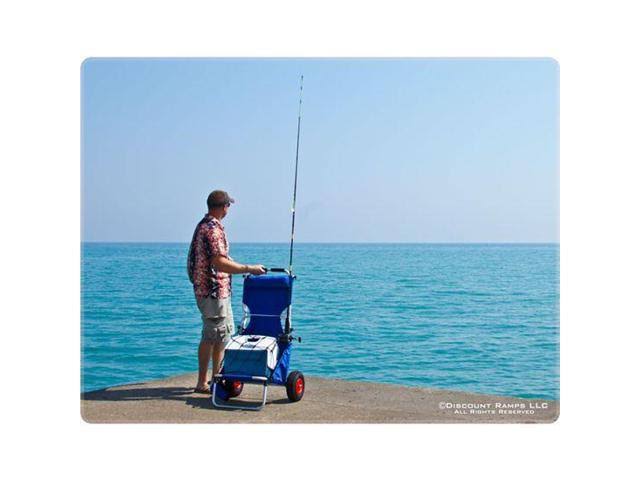 Blue Folding Beach Fishing Chair Cart