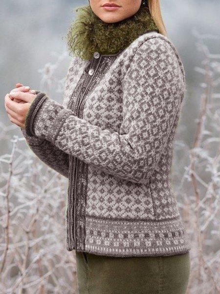 Long Sleeve Tribal Printed Boho Women's Cardigan