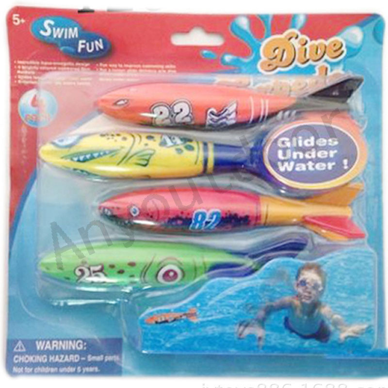 Diving torpedo throwing toys Games Sport outdoor Play Pools Water Fun Summer Children 1 set (include 4)