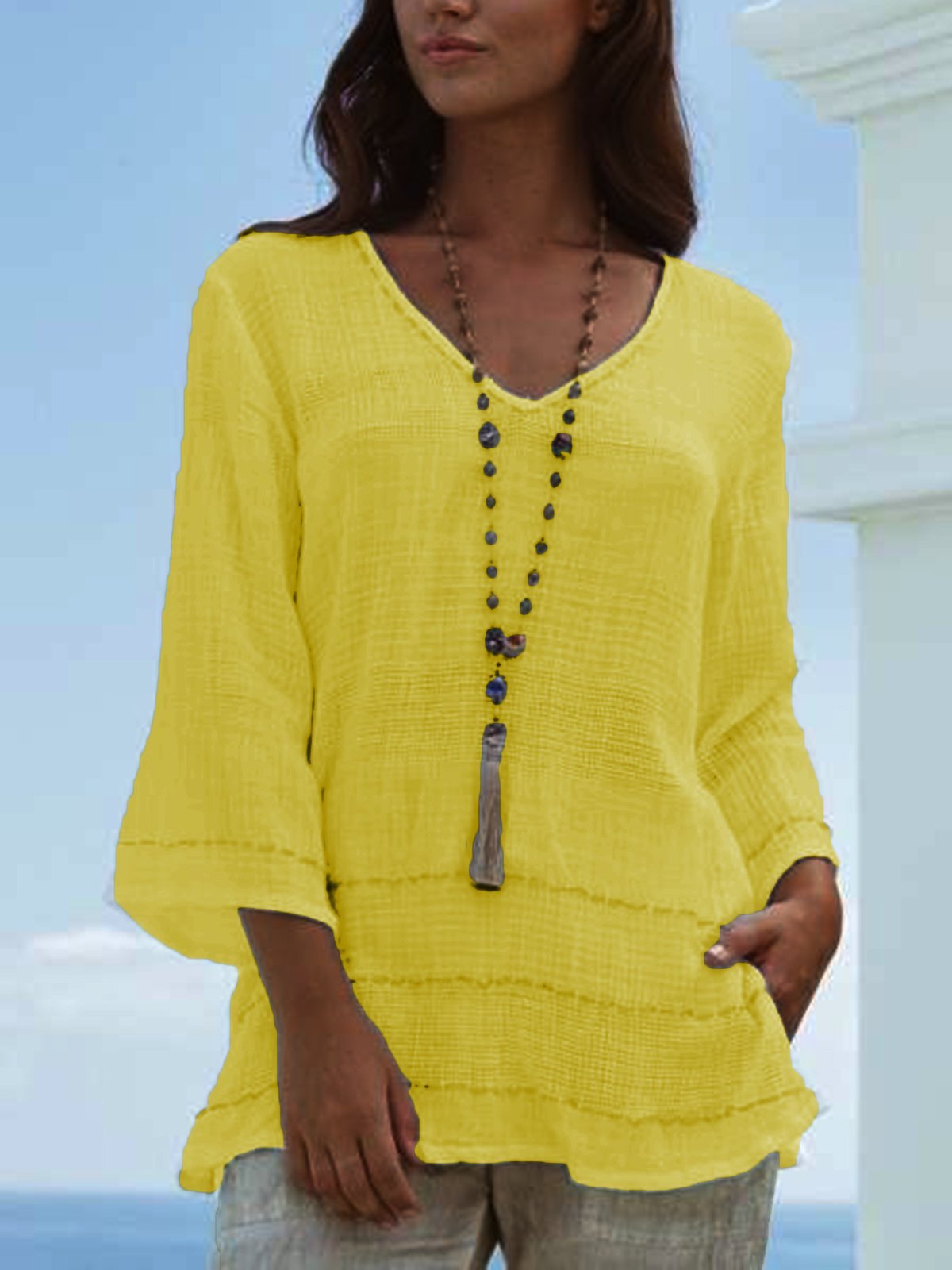 V Neck Casual Shirts & Tops