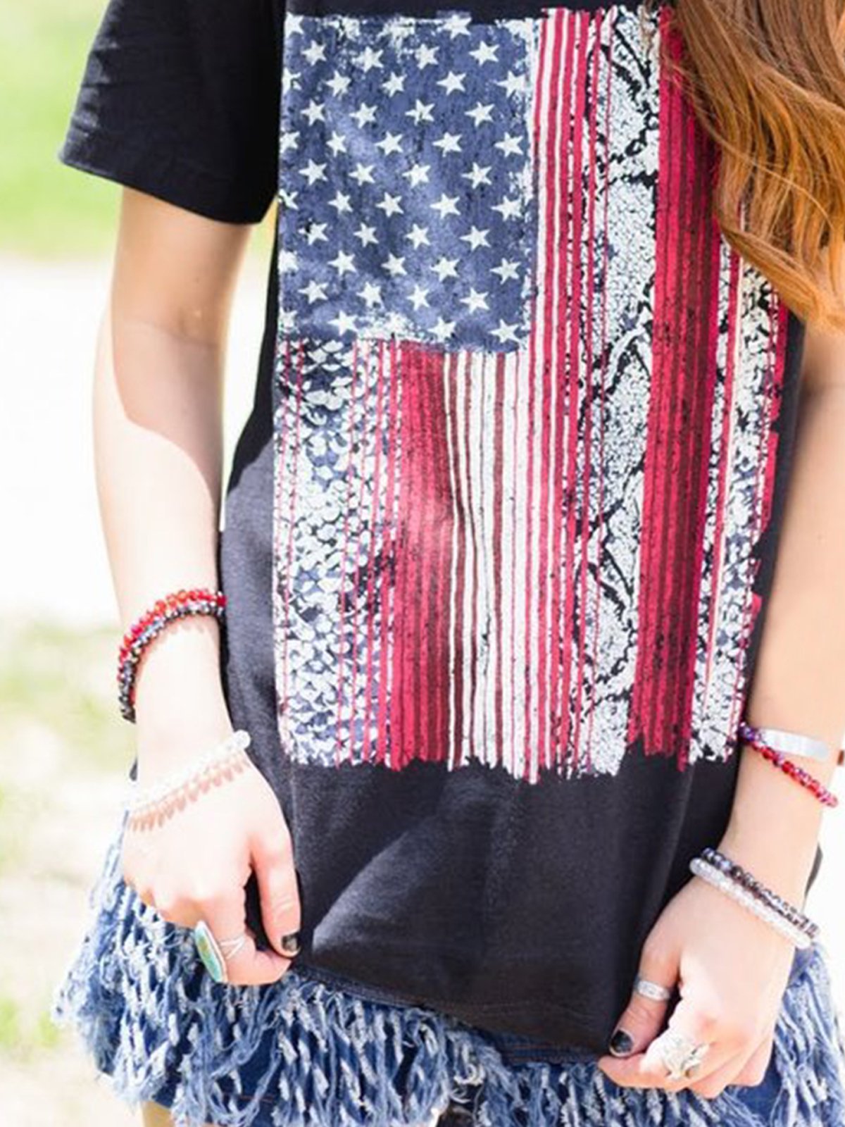 Casual Short Sleeve Printed Tribal Shirts & Tops