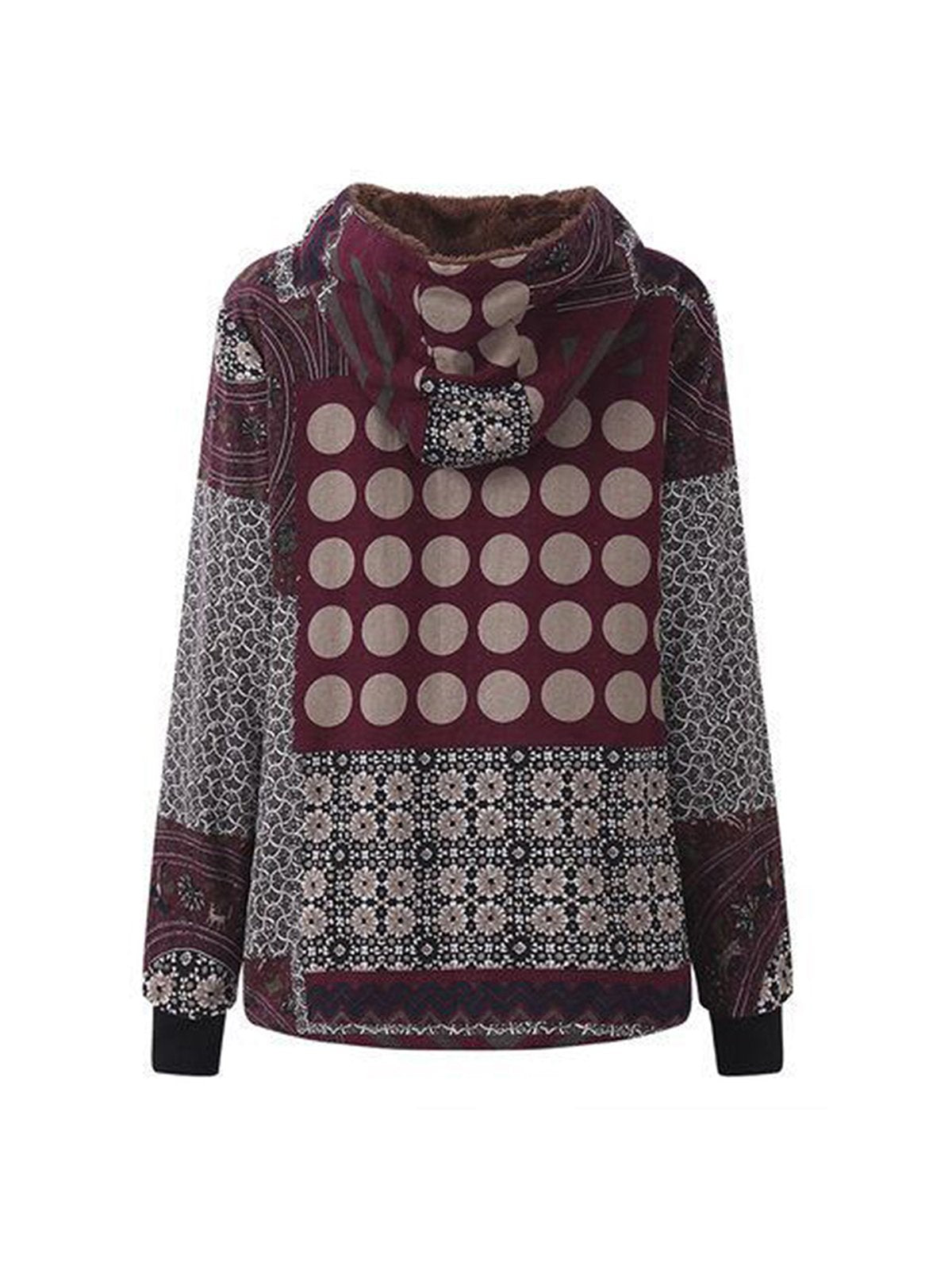 Casual Printed Hooded Coat