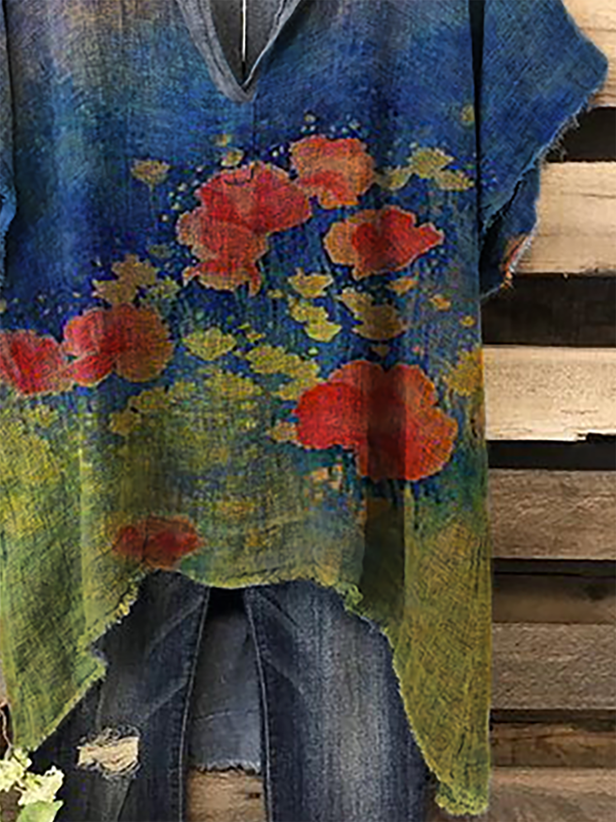 Plus size Poppy Floral Shirts & Tops