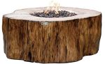 Elementi Manchester Outdoor Firepit Table 42 Inches Rectangular Fire Pit Concrete Patio Heater Electronic Ignition Backyard Fireplace Cover Lava Rock Included, Liquid Propane