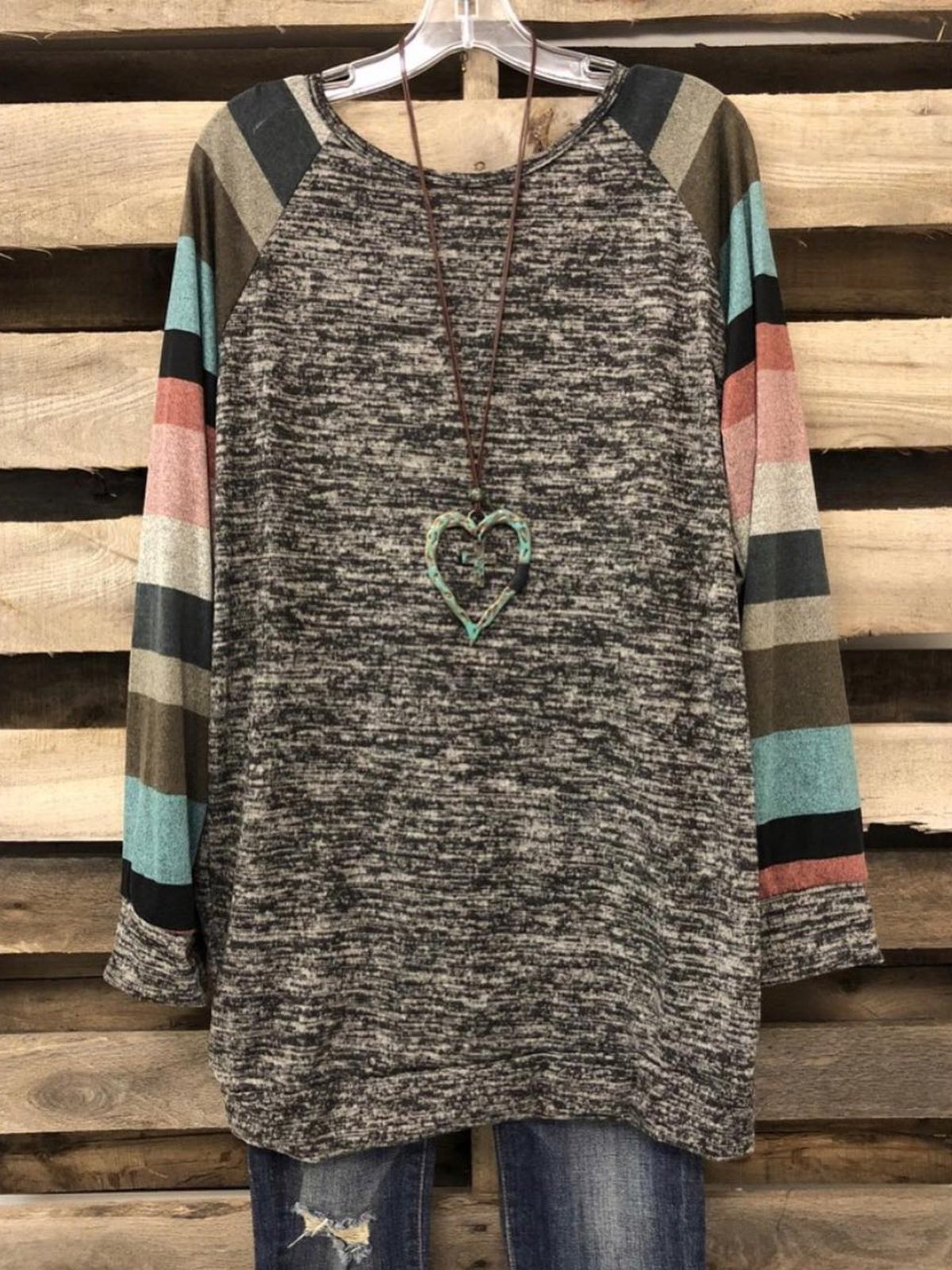 Long Sleeve Crew Neck Casual Shirts & Tops