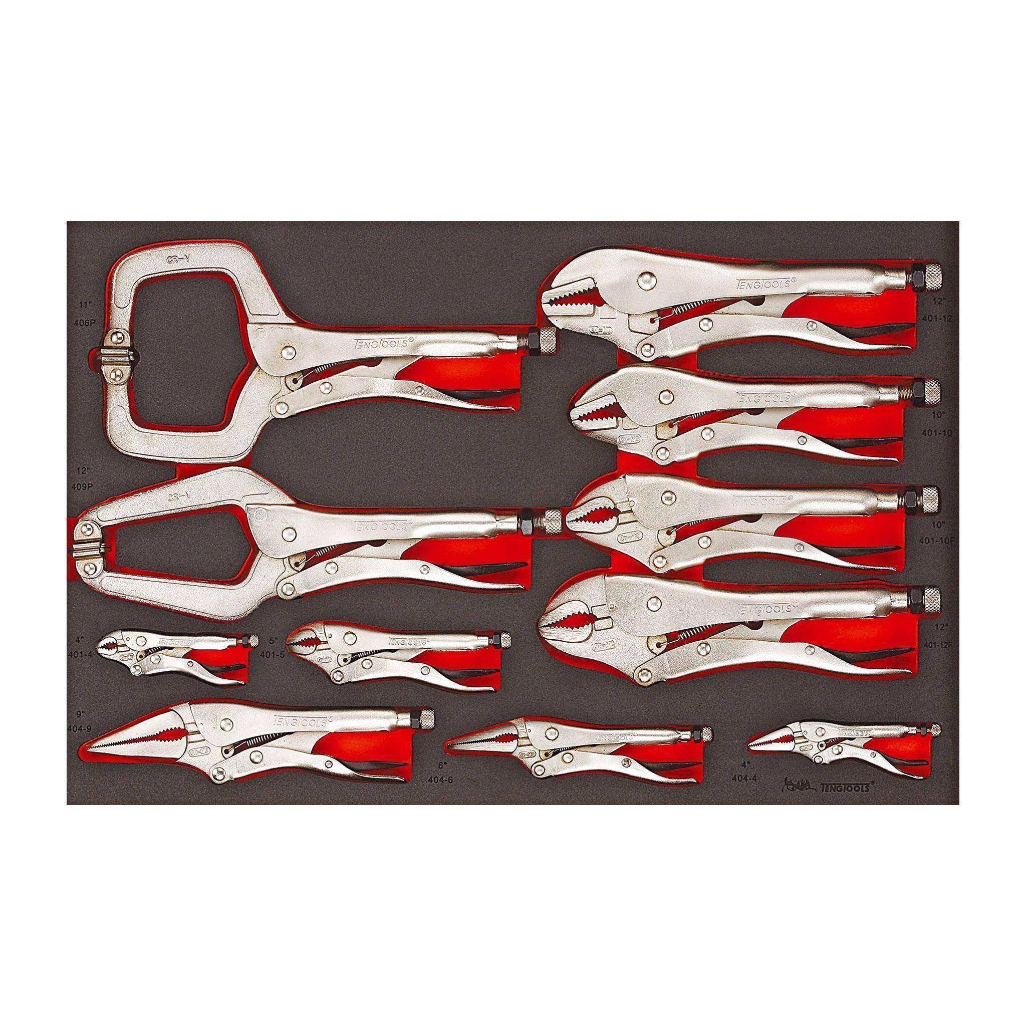 Teng Tools �C 11 Piece Power Grip Pliers Set in EVA �C TEN-O-TTEVG11