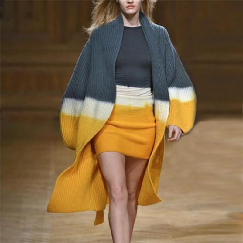 Women's Stitching Long-Sleeved Cardigan