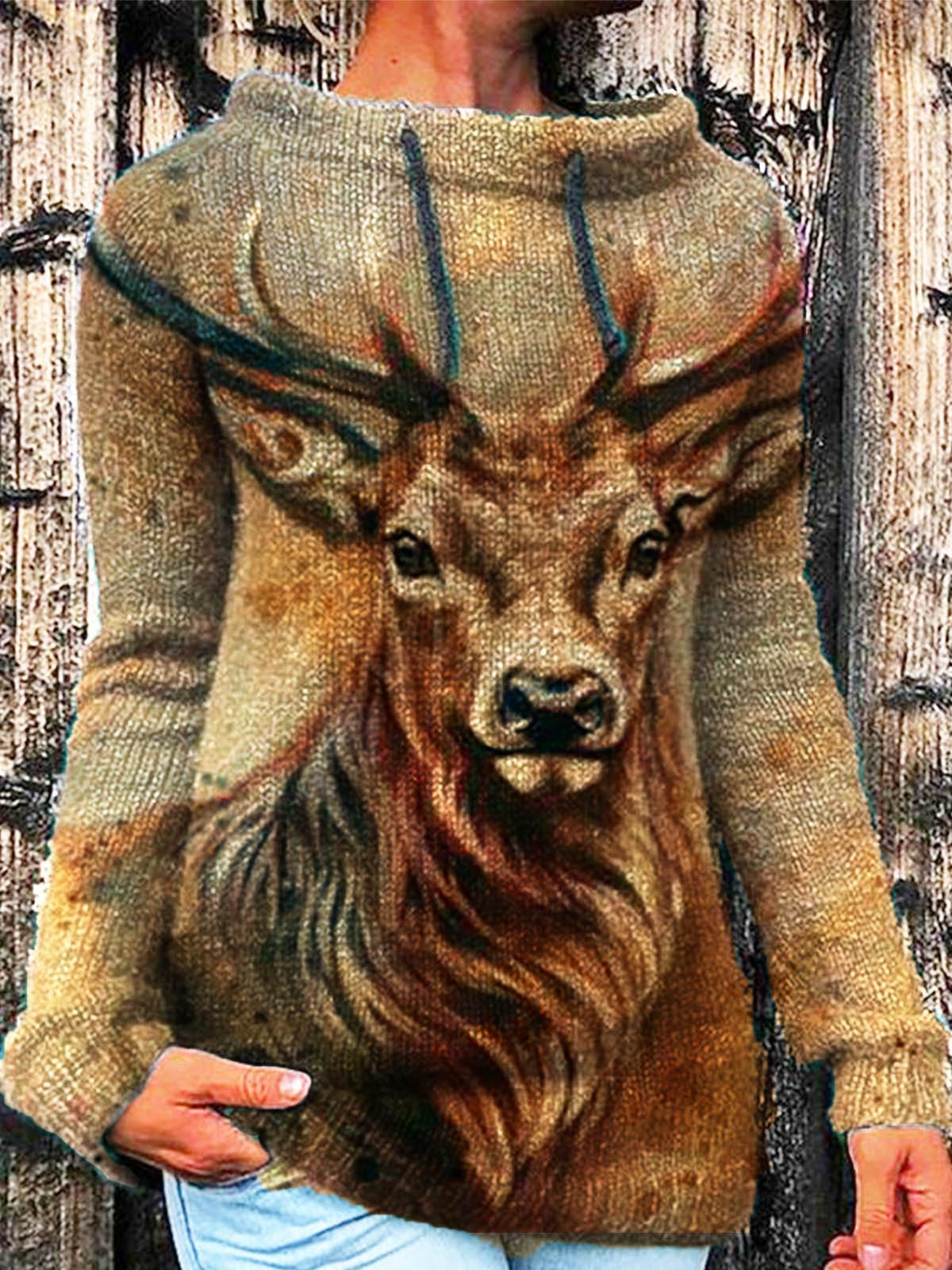 Long Sleeve Casual Animal Shirts & Tops