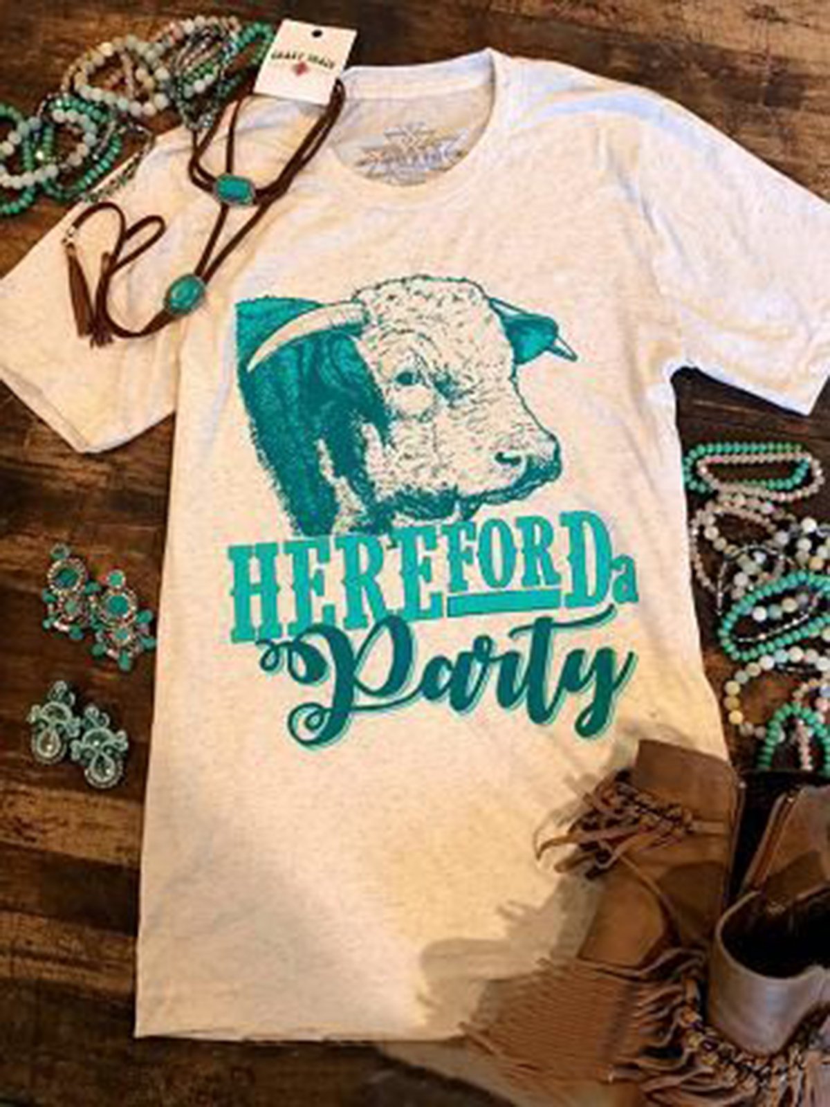 White Crew Neck Animal Vintage Shirts & Tops