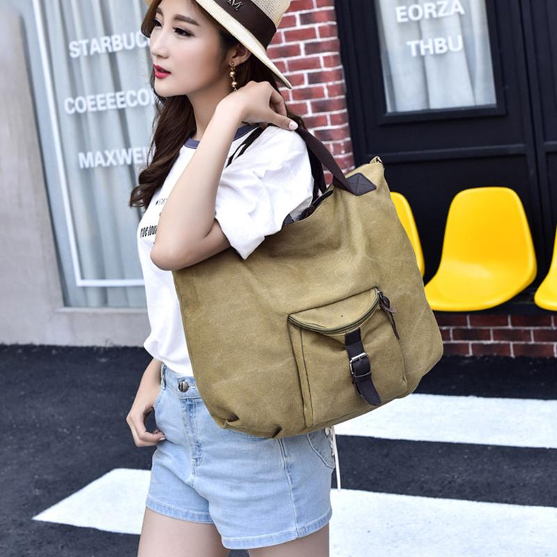 Casual Multi-layer Slung Canvas Women's Bag