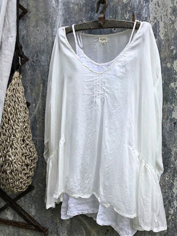 Casual Long Sleeve V Neck Shirts & Tops