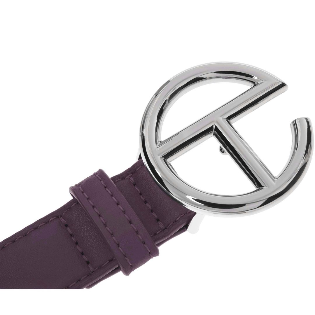 Logo Belt - Silver/Eggplant