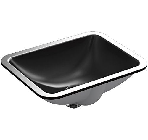 Black Caxton Rectangle 20-5/16 in. x 15-3/4 in. Undermount Bathroom Sink