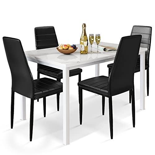 Table and Chairs for 4,Dining Room Table Set for Kitchen, Breakfast Nook