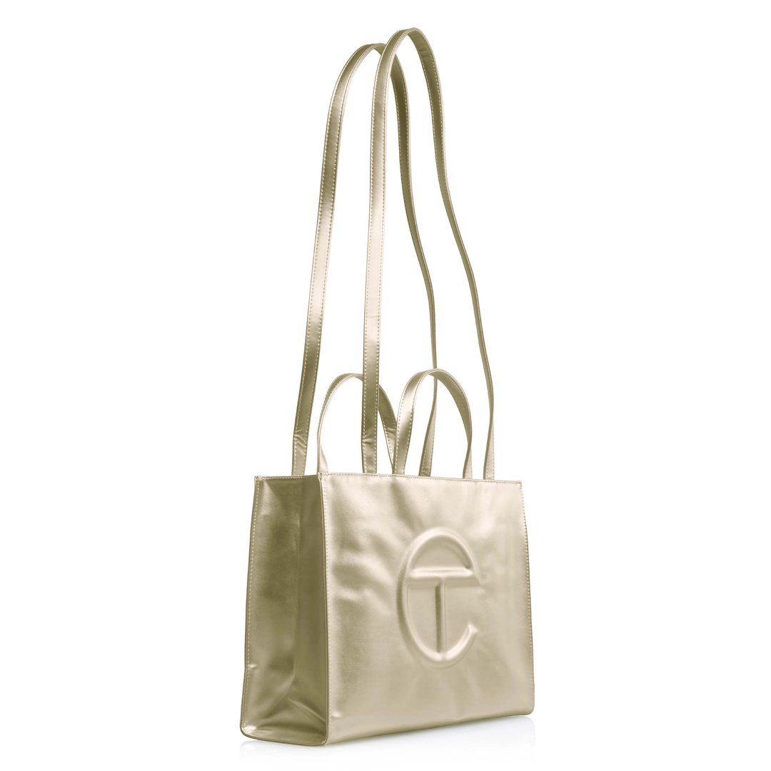 Medium Gold Shopping Bag