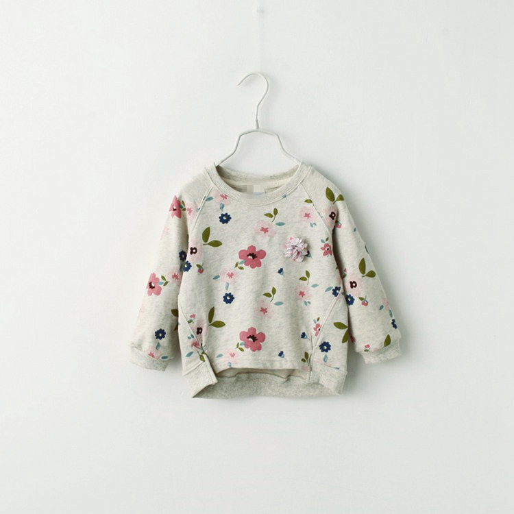 Toddler Girl Flowers Long Sleeve Sweatshirt