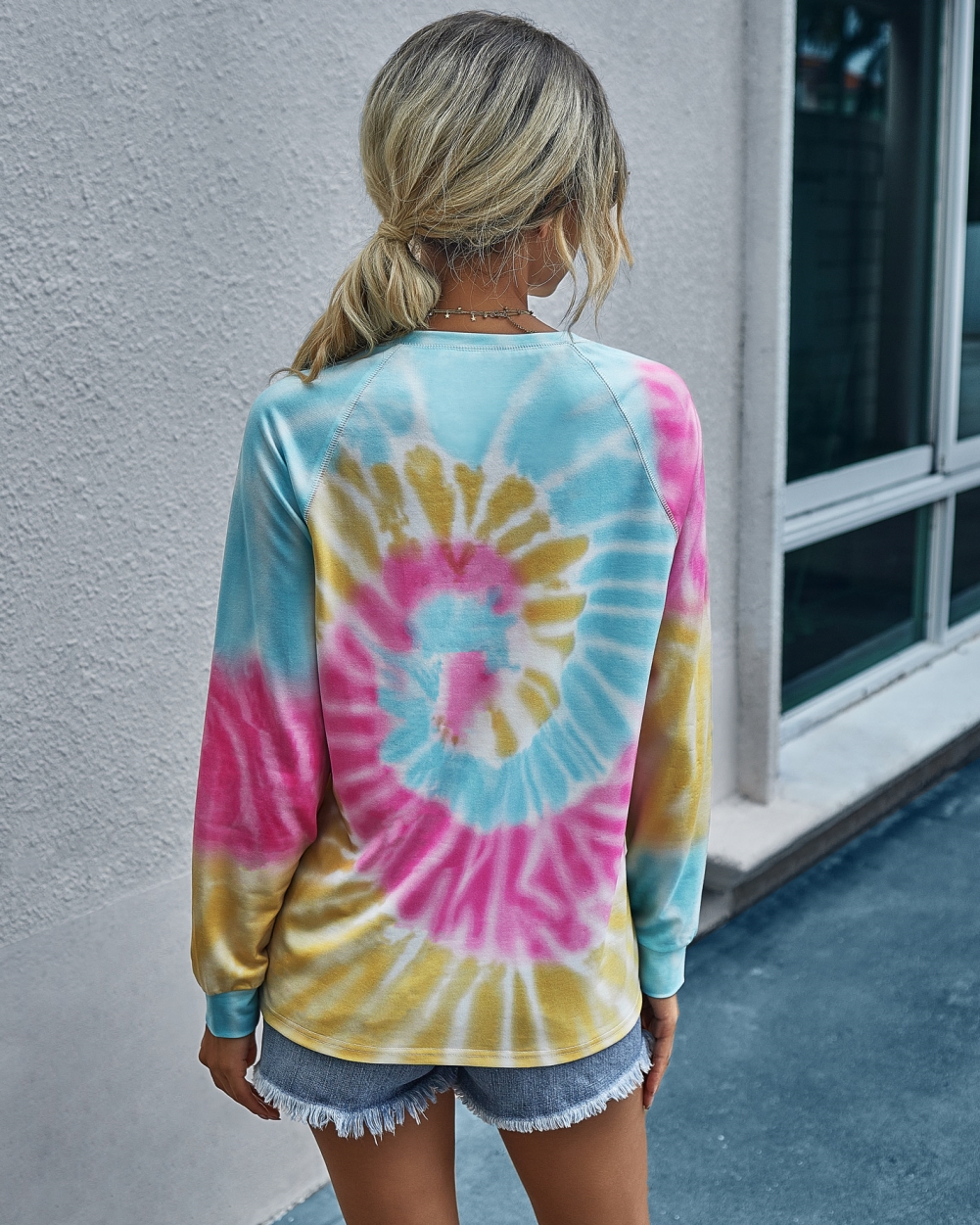 Autumn Tie Dye O Neck Shirt