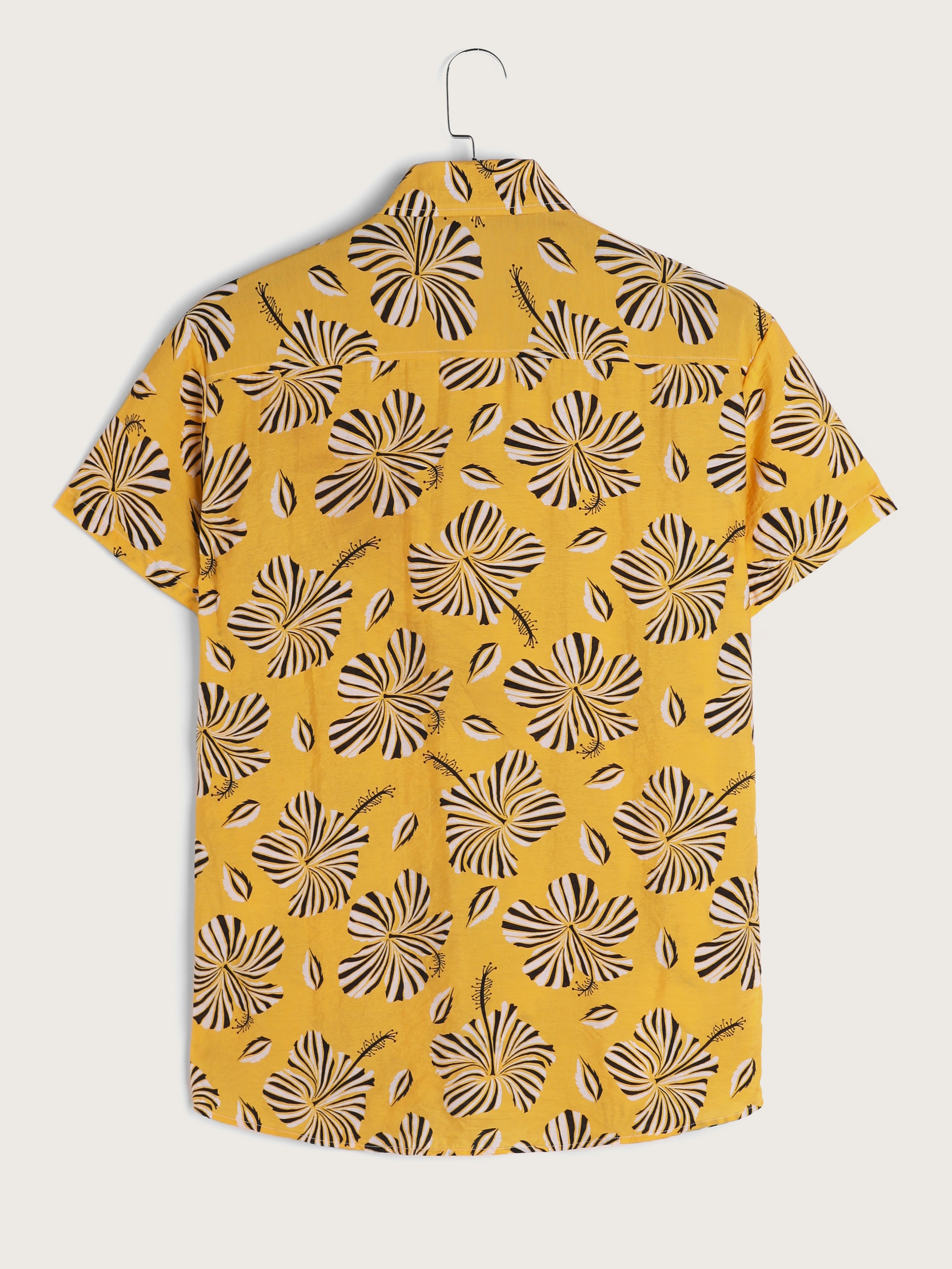 Men's Retro Floral Graphic Short Sleeve Shirt