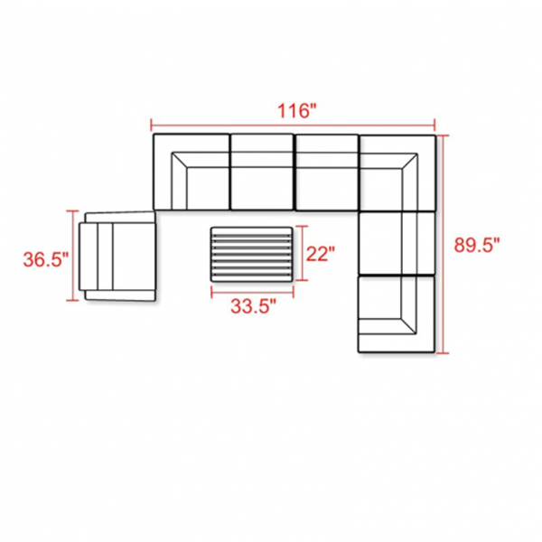 8 Piece Sectional Seating Group with Cushions