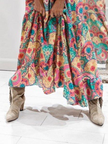 Color Long Sleeve Tribal Dresses