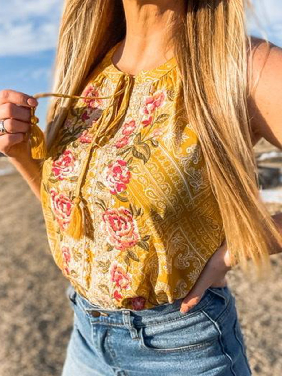 Cold Shoulder Cotton-Blend Shift Shirts & Tops