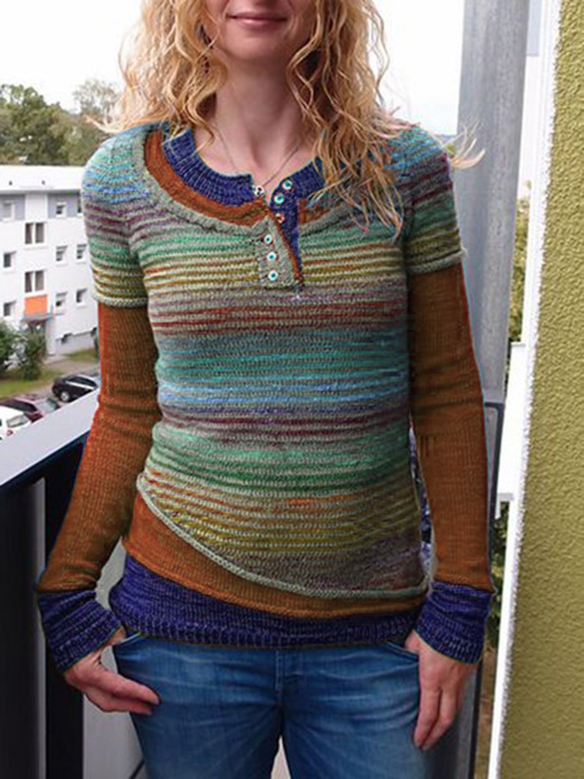 Long Sleeve Knitted Shirts & Tops