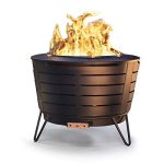 TIKI Brand 25 Inch Stainless Steel Low Smoke Fire Pit �C Includes Wood Pack and Cloth Cover