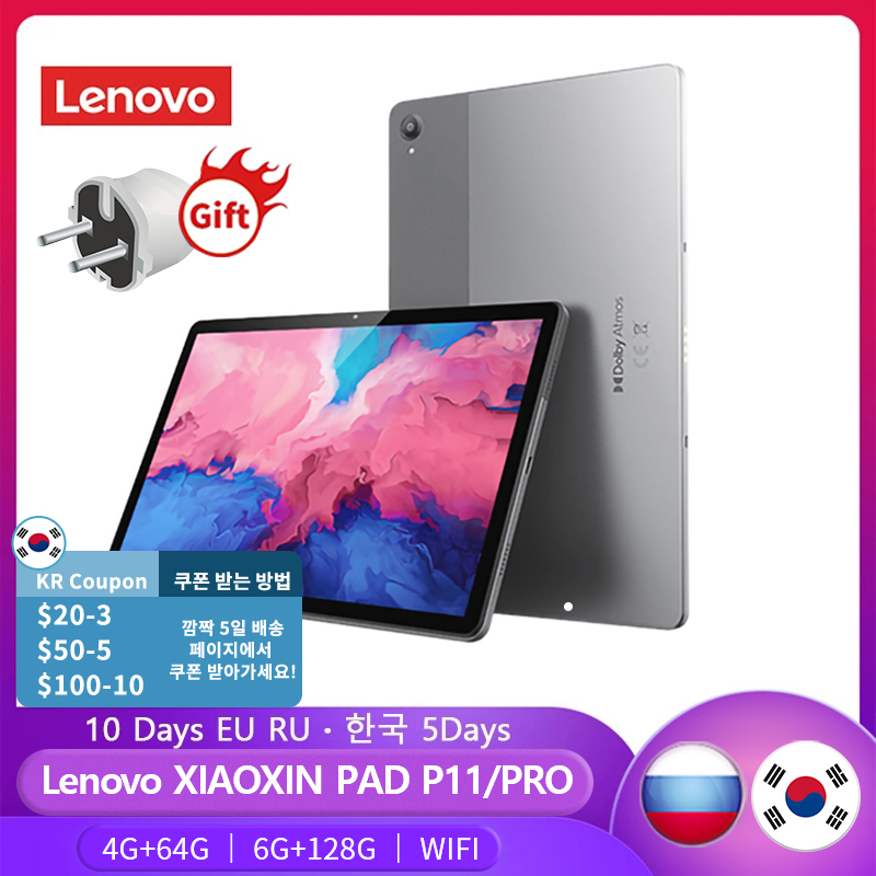 Global Firmware Lenovo Tab P11 Pro Or Xiaoxin Pad 11 inch WIFI 2K LCD Screen Snapdragon Octa Core 6GB 128GB Tablet Android 10
