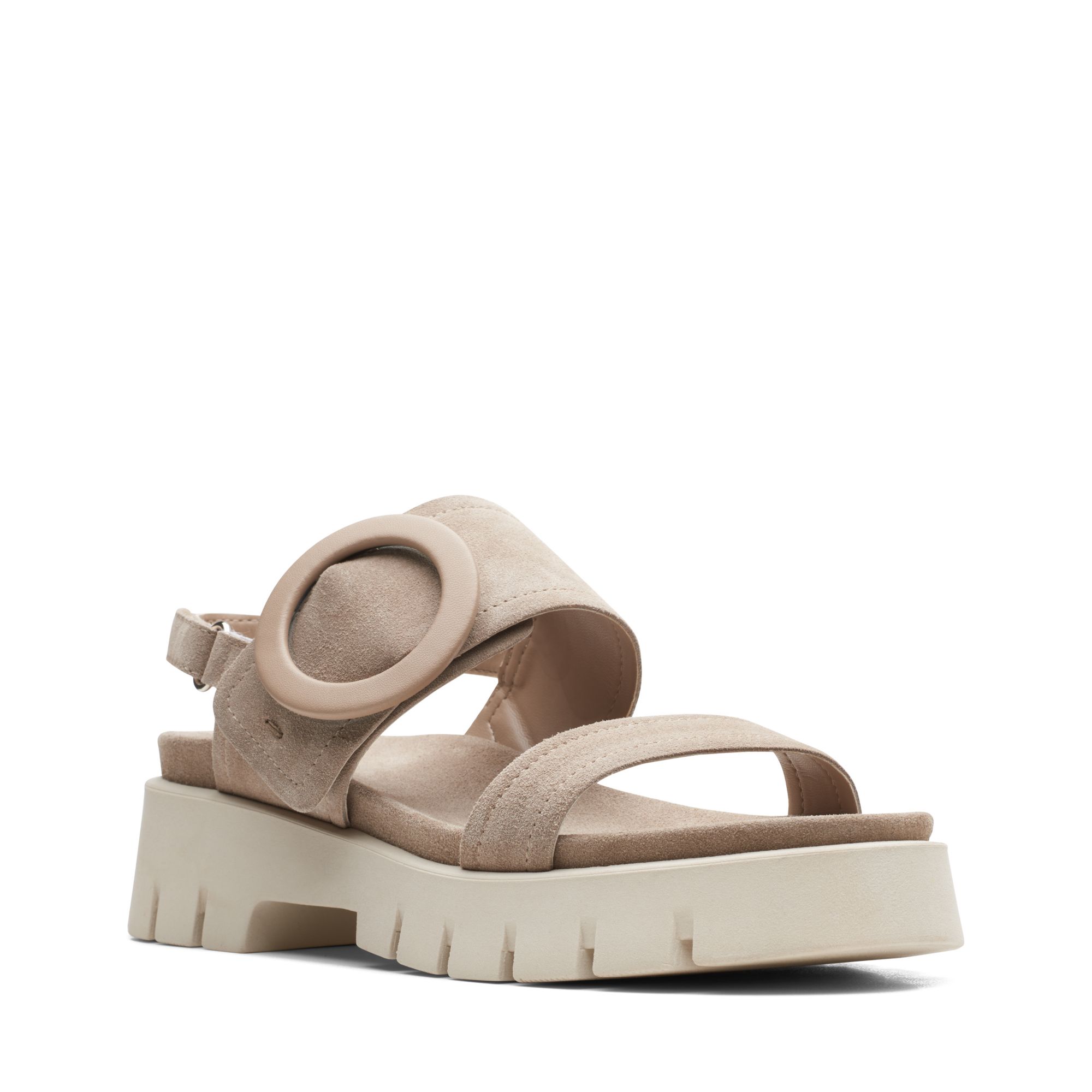 Women Sandals Motive Strap Sand Suede