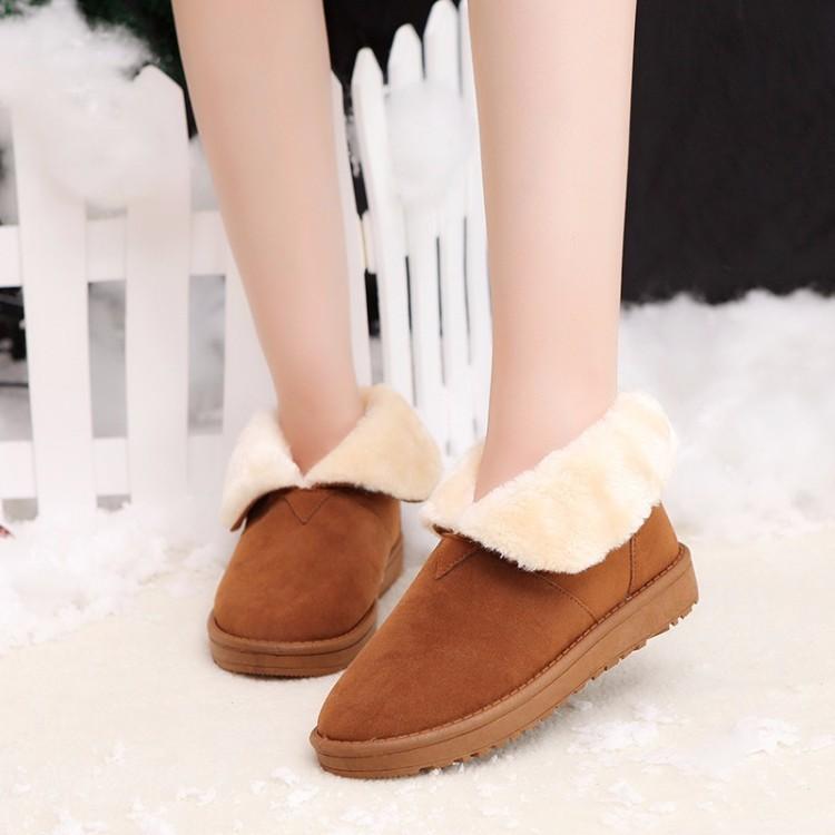 Beige Flat Heel Faux Suede Boot