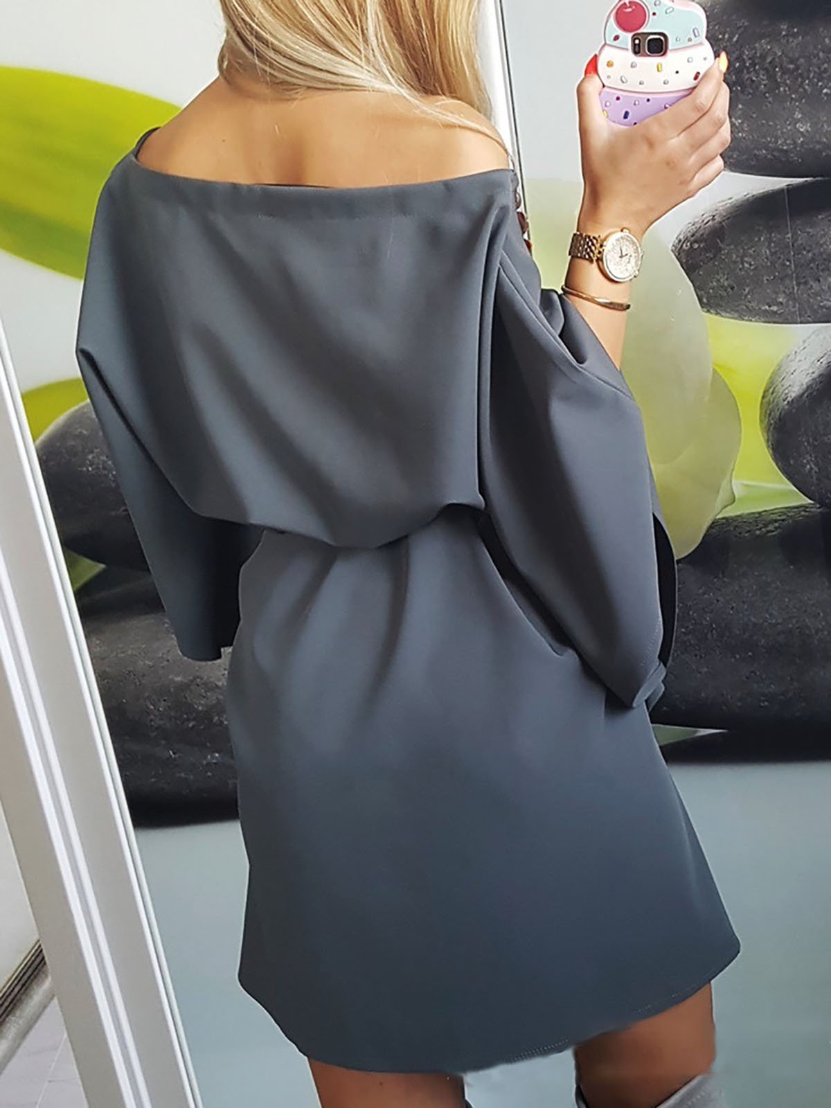 Blue A-line Statement Dress