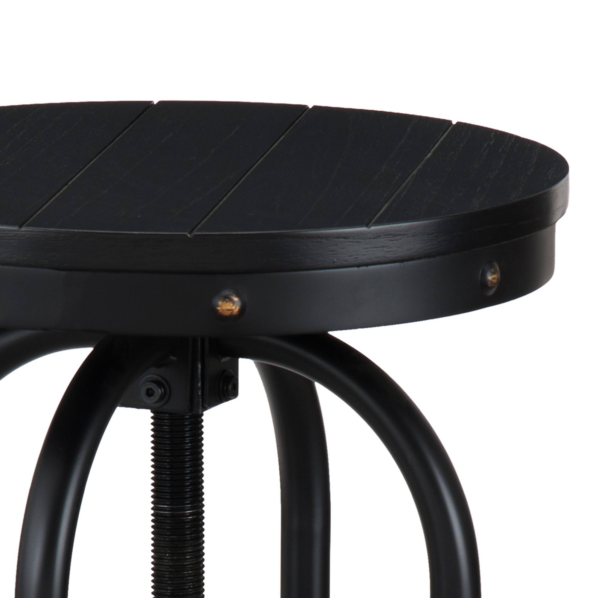 Industrial Adjustable Height Swiveling Stool Black - Aiden Lane